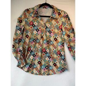 LUYAA Geometric Print Blouse – Size Small